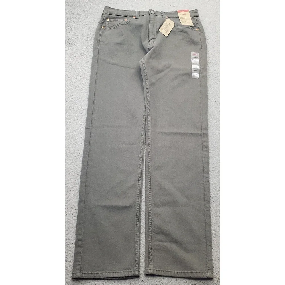 Levi's Jeans Mens 31x32 Gray Stretch Regular Fit Red Tab 5-Pocket Straight Leg